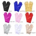 【HOT】 Classic Adult White Gold Champagne Wedding Gloves Sunscreen Gloves Stretch Satin Finger Gloves Women. 