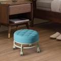 Rolling Stools with Wheels 360° Rotating Housework Stool PU Leather Seat Padded Shoe Changing Stool. 