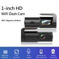 Car Driving Recorder Camera Wide-Angle Dash Cam HD Night Vision Reverse Image Monitoring All-In-One Machine. 