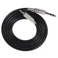 QUANBU 4.9ft 3.5mm 1/8 inch Male to 6.35mm 1/4 inch Male TRS Stereo Audio Cable Hot Black. 