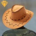 West Cowboy Hat Kit Printed Square Scarf Retro Glass Hiking Hat Ring Square Scarf Western Cowboy Set. 