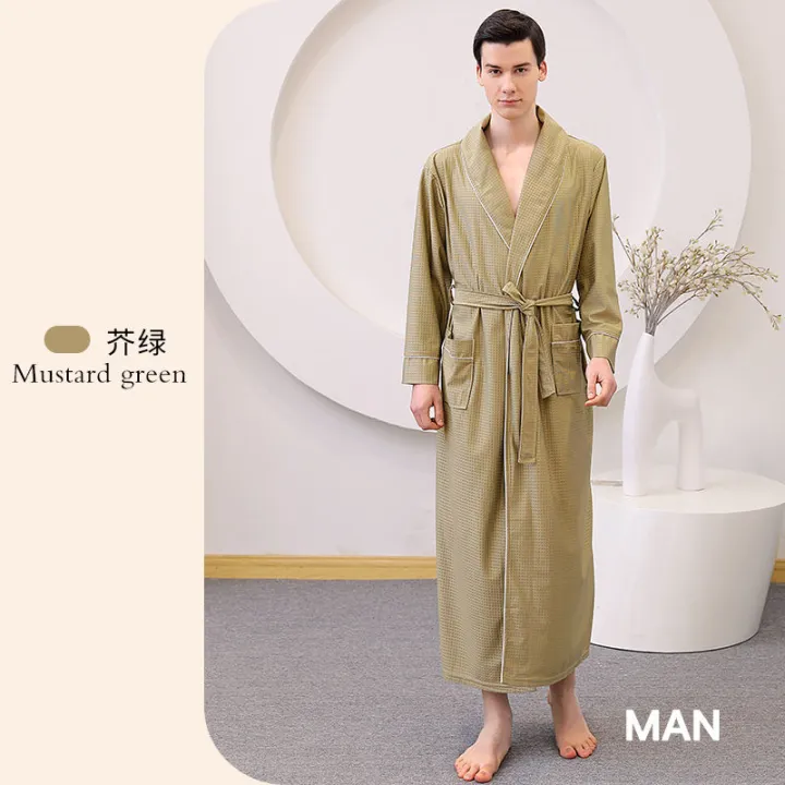 Bathrobe%20Men's%20Summer%20Swimming%20Absorbent%20Thin%20Bathrobe%20Long%20plus%20Size%20Men's%20Robes%20Long%20Sleeve%20Spring%20and%20Autumn%20Ice%20Silk%20Pajamas%20-%20Image%209