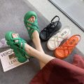 European Station Women's Sandals Summer2023New Green Thin Cross Straps Platform Platform Platform Sports Roman Shoes. 