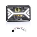 5inch Car LED Headlights 4x6 inch Headlamp with White High/Low Beam DRL Amber Turn Signal - 1pcs. 