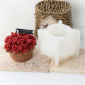 Silicone Flower Pot Pot Candle Mold 3D Three-dimensional Roses Gardenia Tulips Aromatherapy Plaster Ornaments Mold DIY Handmade Tools. 
