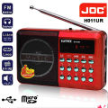 JOC Radio Rechargeable Portable FM USB / SD Card / Bluetooth / Earphone Hi Fi Radio With Screen USB Mini FM Radio. 