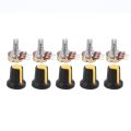 5pcs 10K OHM 3 Terminal Linear Taper Rotary Audio B Type Potentiometer. 