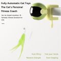 Automatic Cat Teaser Toy Funny Lifting Plush Ball Toy Interactive Electric Cat Toy Rope with Feather Random Swing Cats Sticks (No Battery). 