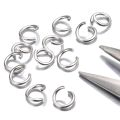 50Pcs 8mm Stainless Steel  Split Rings Open Single Jump Ring Connectors for DIY Jewelry Making High Quality. 