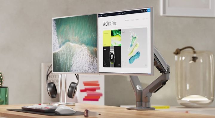 NB%20F160%20Dual%20Monitor%20Arm%20Gas%20Spring%20360%20Degree%20Desktop%2017"-30"%20Ergonomic%20Dual%20Arm%20Monitor%20Mount%20Bracket%20-%20Image%205