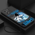 [Free Strap] Xiaomi Redmi 13C 12C Smile Astronaut Square Phone Case Liquid Silicon Soft Casing nasa Cover. 