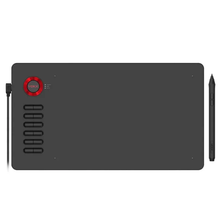 (VEIKK Official store) VEIKK A15 Graphics Drawing Tablet Large work area of 10 x 6 inch 8192 Pressure Sensitivity Digital Drawing Pad with Passive Stylus and 12 Shortcut Keys, 20 Nibs and 1 Artist Glove( RedBlueGray)