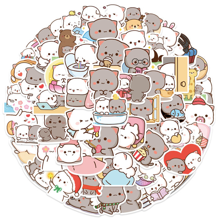 240%20pcs%20Peach%20and%20Goma%20Stickers%20Lovely%20Cute%20Cat%20Couple%20Stickers%20for%20Laptop%20Scrapbook%20Journal%20Kids%20Girls%20Boys%20Stickers%20-%20Image%203