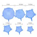 6 Pcs Set Reusable Silicon cover Food Wrap. 