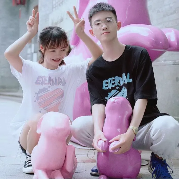 %5B%20Two-piece%20set%20%5D%20Summer%20Couple's%20Short%20Sleeve%20T%20Men's%20and%20Women's%20Summer%20Clothes%202024%20New%20Couple%20Clothes%20ins%20Tide%20-%20Image%205