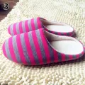 Women\'s Men\'s Winter Striped Warm Soft Anti-Slip  Indoor Shoes Home Slippers. 