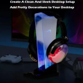 JEDEL GM01 RGB Gaming Headphone Stand – Desk Headset & Controller Holder with RGB Lighting. 