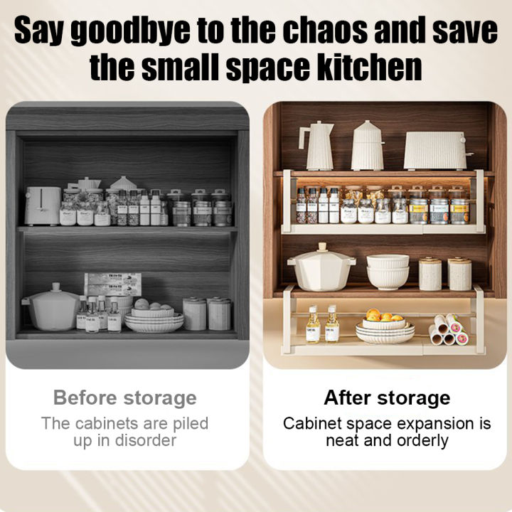 KOKKO%20Expandable%20Under%20Cabinet%20Shelf,%20Hanging%20Under%20Shelf%20Storage%20Basket%20Organizer,%20Metal%20Under%20Desk%20Storage%20Shelf%20For%20Pantry%20Kitchen%20Cupboard%20-%20Image%206