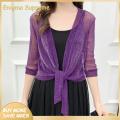 Enigma- Jacket Cardigan Solid Color Ladies Thin Sunscreen Short Jacket. 