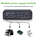 BOMGE USB Audio Interface(24 bit/192 kHz) with XLR, phantom power , Direct Monitoring , Loopback for PC Recording, Streaming,Guitarist, Vocalist,and Podcasting. 