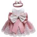 0-2Y Baby Girl Christmas Xmas Dress Princess Girls Cute Bowknot Party Gown Dresses The cotton content is greater than 50%. 