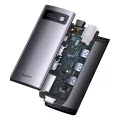 Baseus 8-in-1 Star Joy Series Multifunctional Type-C HUB Docking Station Gray (Type-C to HDMI*1 / VGA*1 /USB3.0*3 / Type C PD*1 / SD&TF*1) 6 Months Warranty. 
