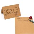 10 s Happy Birthday Cards Fold Up Kraft Paper Postcard Gift Decoration Blank Greeting Card Birthday Invitations Gift Card. 
