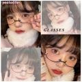 [Y] Tik Tok Influencer Same Style Lower Half Frame Glasses Female Water Drop No Lens Decoration Y. 