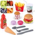 Factory Hot Selling Children Realistic Pretend Play Kitchen Food Toys For French Fries Hamburgers. 