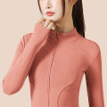 Lulu yoga suit jacket women's fitness suit quick drying standing collar tight fitting exercise fitness strict selection yoga top long sleeved summer. 