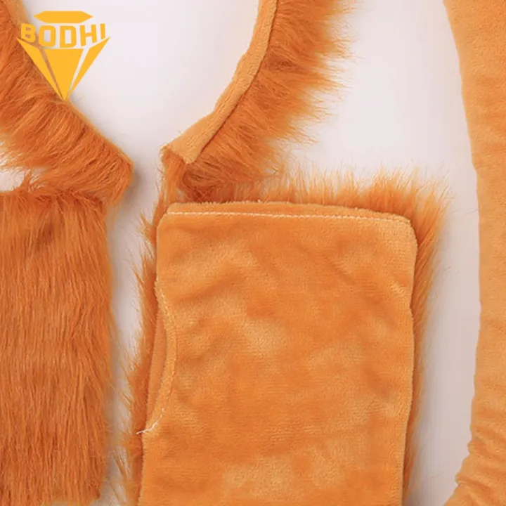 Lion%20Costume%20Accessories%20Soft%20Plush%20Lion%20Costume%20Set%20for%20Halloween%20Cosplay%20Youth%20Adult%20Animal%20Theme%20Party%20Dress-up%20Kit%20Headband%20Tail%20Gloves%20Nose%201/3/4pcs%20High-quality%20Lion%20Costume%20Pieces%20-%20Image%203