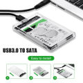 2.5 inch Transparent HDD SSD Enclosure Caddy Case SATA III to USB 3.0 Hard Disk Enclosure Support 2TB Mobile External HDD for Laptop PC. 