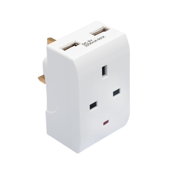 13A Fused Adaptor & 2 USB