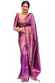 Women's Kanjivaram Soft Silk Saree With Blouse Piece (Purple). 