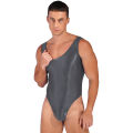 Swimming Suit for Mens One Piece High Cut Sleeveless Leotard Bodysuit Glossy Backless Swimwear Swimsuit Sports Yoga Fitness. 