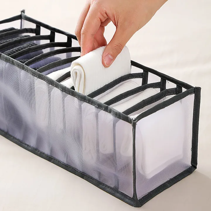 Foldable%20Underwear%20Storing%20Box%20Home%20Use%20Storage%20Drawer%20Divider%20Mesh%20Grid%20Organizer%20for%20Underwear/Bras/Socks%20-%20Image%204