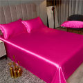 32°Summer Ice Silk Bed Sheets Single Piece Simple Solid Color Cool Silk Quilt Single Silk Drawsheet Bed Sheet Bedding. 