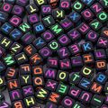 20 pieces Random Letter Beads black for bracelets and diys. 
