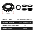 Single Speed Flywheel Conversion Kit 18T Cassette Cog Road Bike Sprocket for Freewheel Chain Easy to Use Red. 