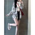 Plaid Shirt Coat Women's Summer 2024 New Loose Design Niche Thin Casual Sun Protection Clothing Fashionable Outerwear. 