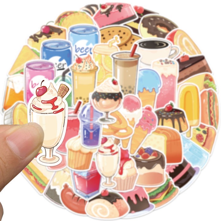 50Pcs%20Yummy%20Delicious%20Food%20Stickers%20Snacks%20Drinks%20Icecream%20Cake%20Decals%20Waterproof%20DIY%20Fashion%20Doodle%20Graffiti%20Hand-painted%20Sticker%20-%20Image%205