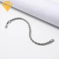 Men Stainless Steel Bracelet Stylish Unisex Twisted Chain Bracelet Hip Hop Stainless Steel Jewelry for Rock Stars Singers Partygoers Anti-rust Polished Finish Perfect for Clubbing Events Simple. 
