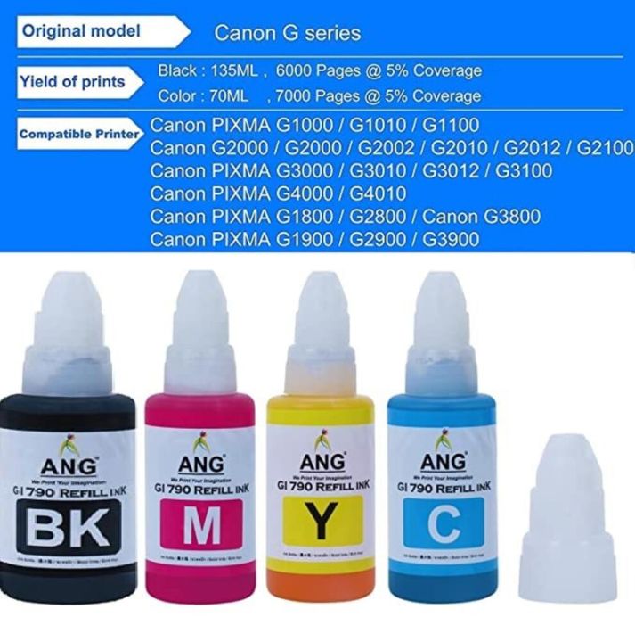 Canon GI-190 Printer Ink Bottle Set | Ink for Cartridge & Ink Tank ...