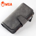 【WEJA】womenWomen Wallet Long Clutch Purse PU Leather Hand Bag Large Capacity Card Holder Zipper Coin Purse Fashion Money Bag for Girls Ladies purse for women. 