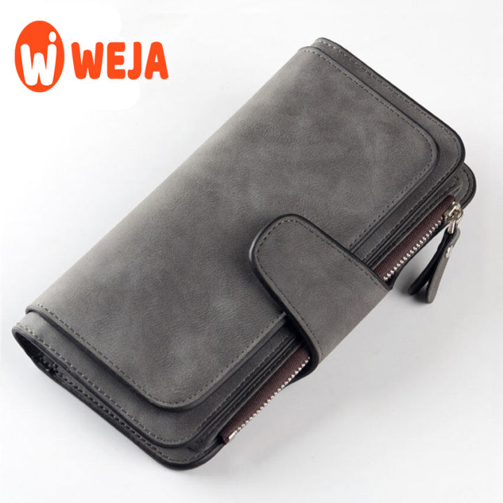 【WEJA】womenWomen Wallet Long Clutch Purse PU Leather Hand Bag Large Capacity Card Holder Zipper Coin Purse Fashion Money Bag for Girls Ladies purse for women