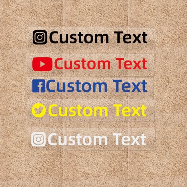 Custom Text Stickers For Instagram Twitter YouTube Facebook and So On Decals car Rear Windshield Motorbike Drop Shipping