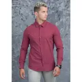 Casual Wear Detailed Linen Long Sleeve Shirt. 