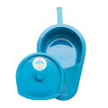 Plastic Bed Pan with Lid - Blue Color. 