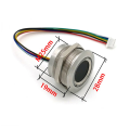 Sojhoop R503 Circular Round RGB Ring Indicator LED Control DC3.3V MX1.0-6Pin Capacitive Fingerprint Module Sensor Scanner, 32Mm. 