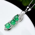 Natural Green Emerald Topaz Pendants 925 Silver 45cm Necklace Jade Bizuteria for Women Silver 925 Jewelry Joya Gemstone Pendants. 